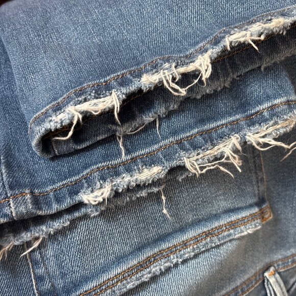 NWOT GOOD AMERICAN Good Curve Straight Jeans 15 Ultra High Rise Distressed Hem - Picture 10 of 13